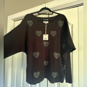 Milano LIV Black Sweater with Heart Details
